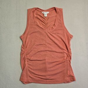 ATHLETA Breezy Ruched Shirred Orange Casual Tank Top Size XSmall